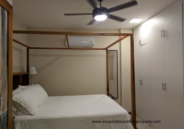 2nd bedroom has a queen bed, AC, and large built in closets
