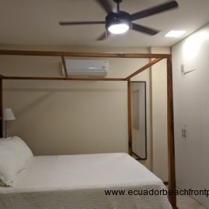 2nd bedroom has a queen bed, AC, and large built in closets