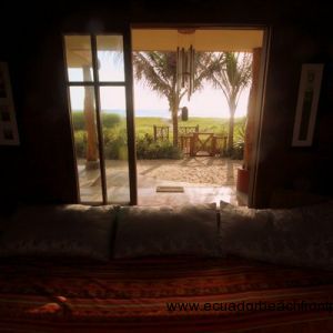 Shuttered windows and doors  open out to let in the views and the fresh ocean breeze