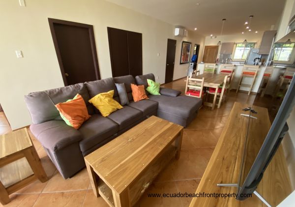 living area with sleeper sofa
