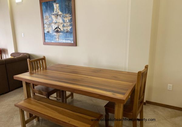 Beautiful hand made solid wood dining table.