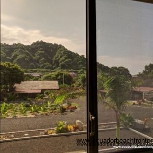 Hillside and garden views from master bedroom window