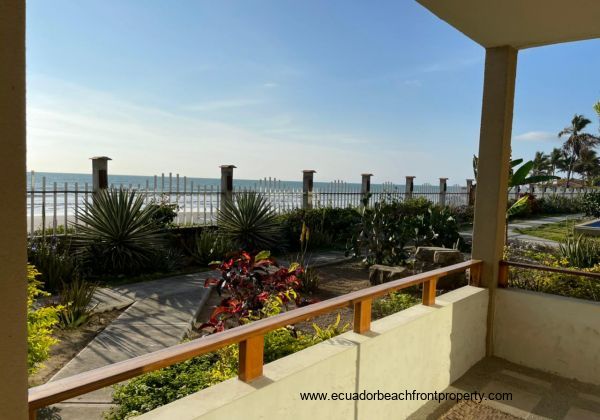 Beachfront patio with ocean views