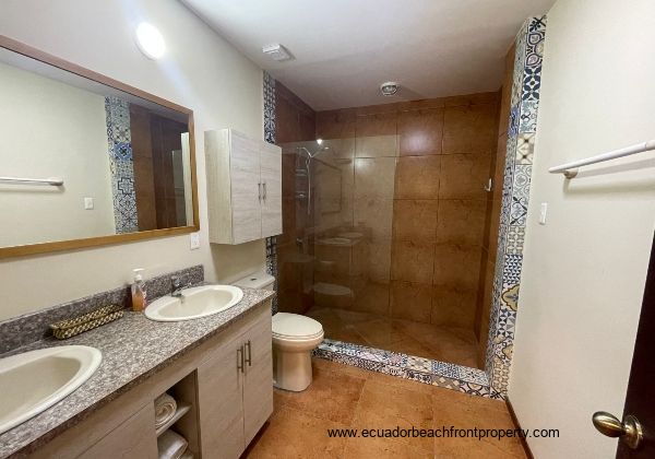 ensuite with large, walk-in shower and double vanity