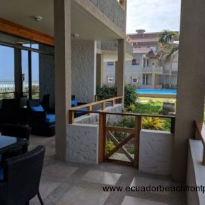 Direct access to the pool and beach from the porch