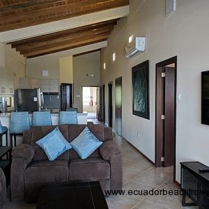 Oceanfront living room with 50