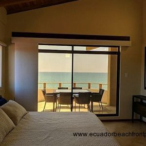 King bed in the oceanfront master bedroom