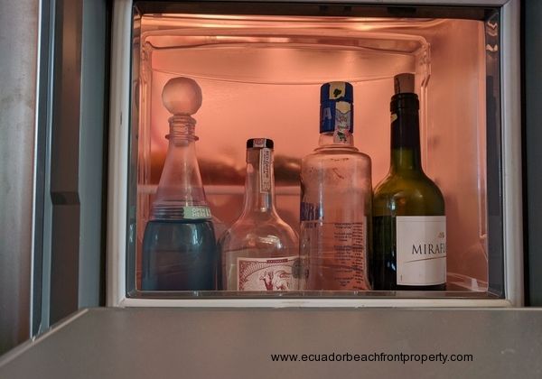 Fridge has an easy access feature for your sunset beverage 