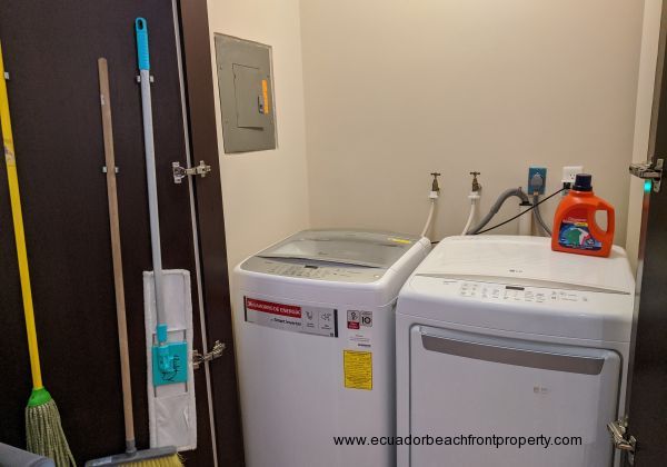 Laundry room with washer and dryer.