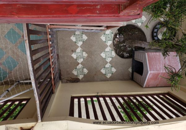 looking down to front patio