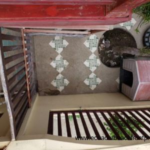 looking down to front patio