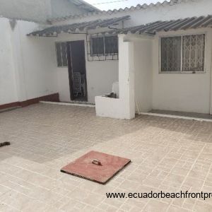 tiled patio with cistern below