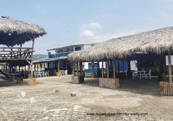 bamboo oceanfront dining area