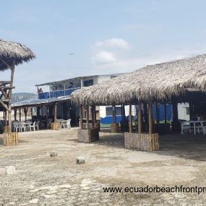 bamboo oceanfront dining area