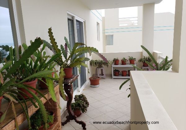 Spacious beachfront balcony