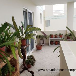 Spacious beachfront balcony