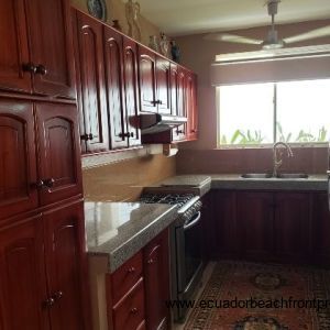 kitchen with hardwood cabinets