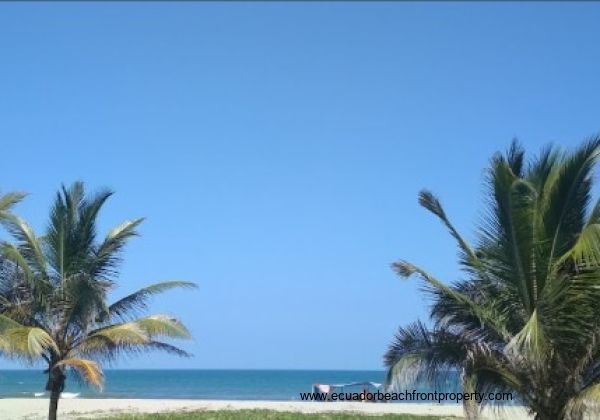 Wide sand beach in front