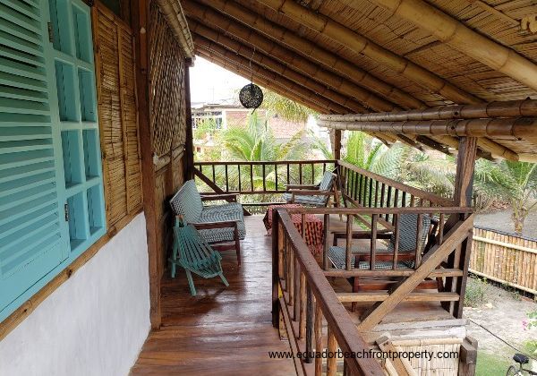 2nd level balcony in one of the guest cabins