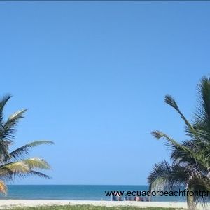 Wide sand beach in front