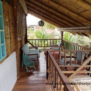 2nd level balcony in one of the guest cabins