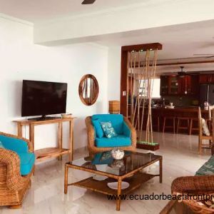 oceanview living area, looking towards the dining area and kitchen