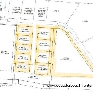 layout and sizes of the 10 lots