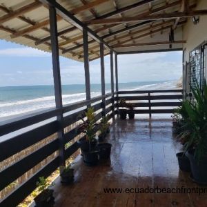 Covered beachfront balcony