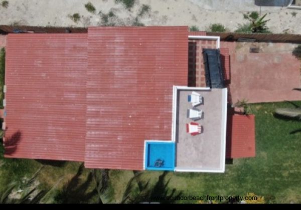 View looking down of the property with rooftop terrace