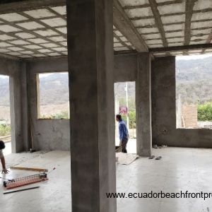 Tile being laid