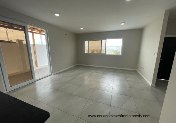 looking towards living area from kitchen