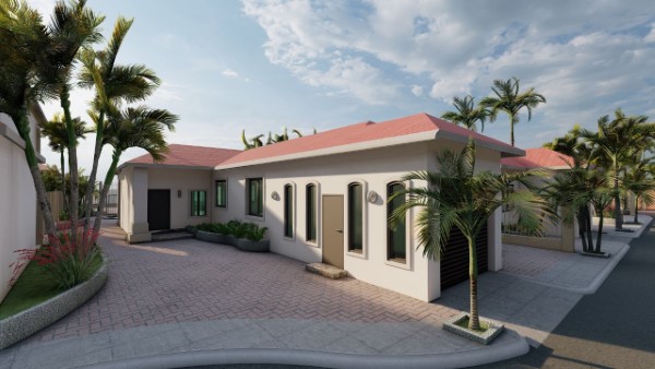 Oceanfront gated community in Ecuador Front facade of the Dorado model