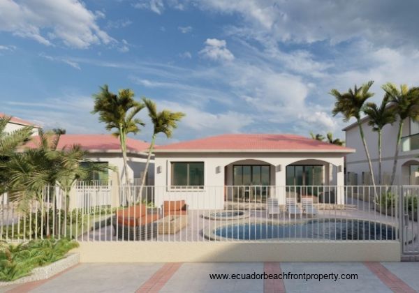 Beachfront facade of the Dorado model