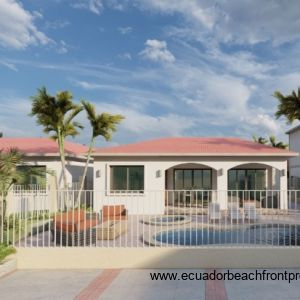 Beachfront facade of the Dorado model