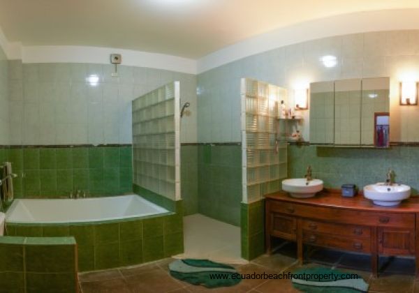 Bedroom has spacious ensuite bath