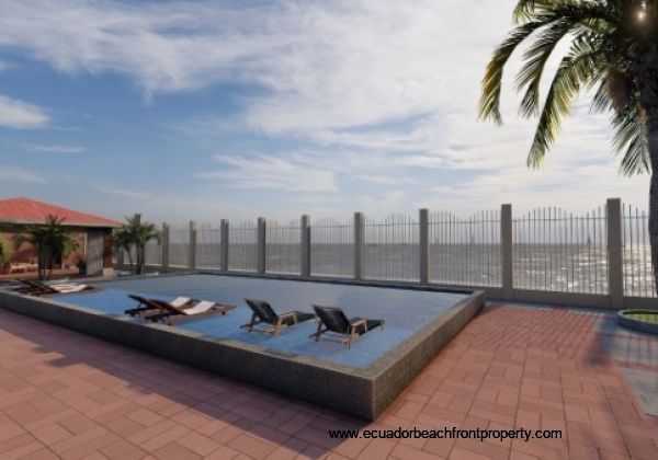 Oceanfront pool with sundeck