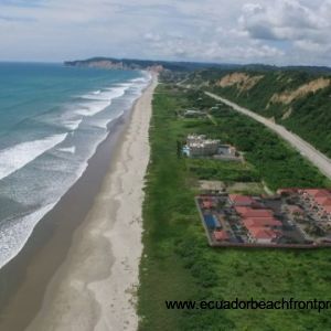 Model of the subdivision set on a drone photo of the actual project location