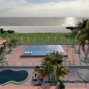 pool, cabana and ocean views