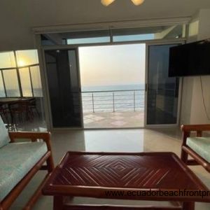 Ocean view living room and kitchen