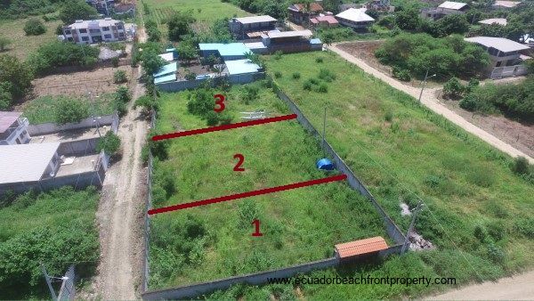 The 3 lots delineated