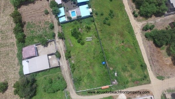 Aerial view of entire, fully-walled parcel