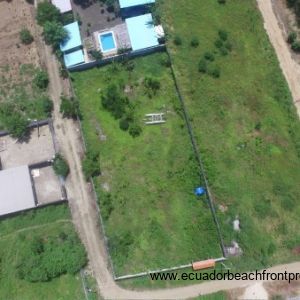 Aerial view of entire, fully-walled parcel