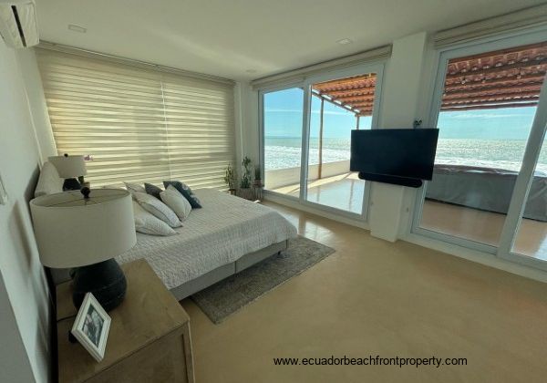 Master suite with tremendous views and extensive oceanfront terrace