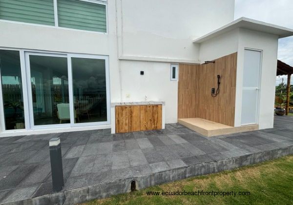 outdoor shower and wash basin