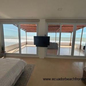 Large covered ocean view terrace off the master suite