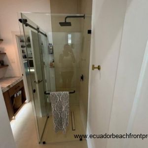 Ground level bathroom with walk in shower