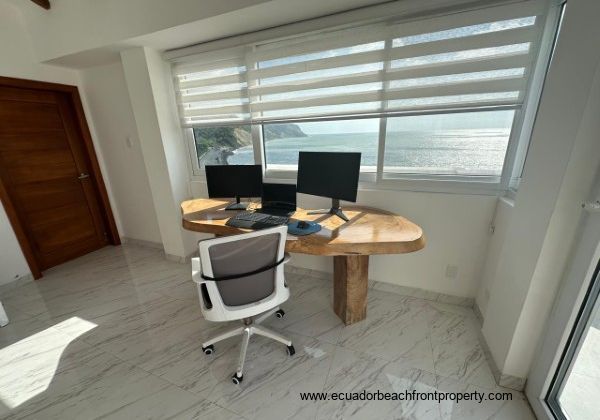 office/den on upper floor with access to the oceanfront balcony