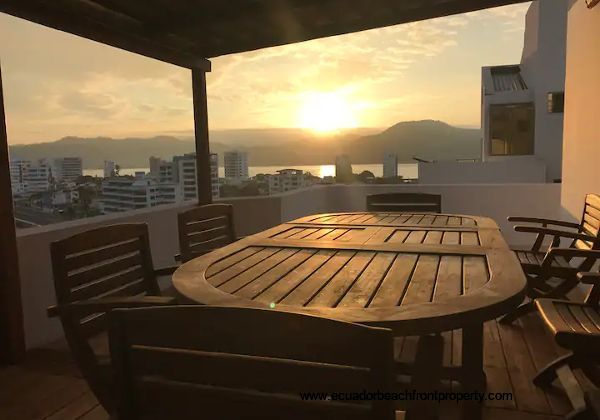 Sunset from the covered terrace 
