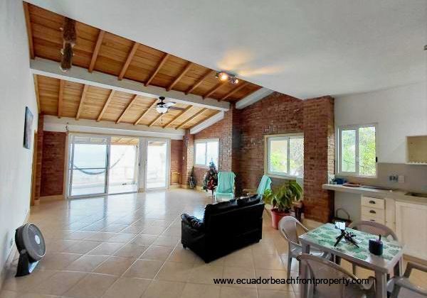 main level living area off of the oceanfront terrace