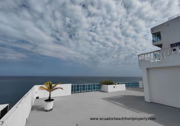 There is a shared rooftop space.